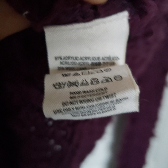 Free People Polar Bear Shaggy Sweater Eggplant Purple - Picture 2 of 8